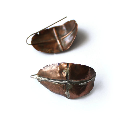 Hot Cross Copper Earrings